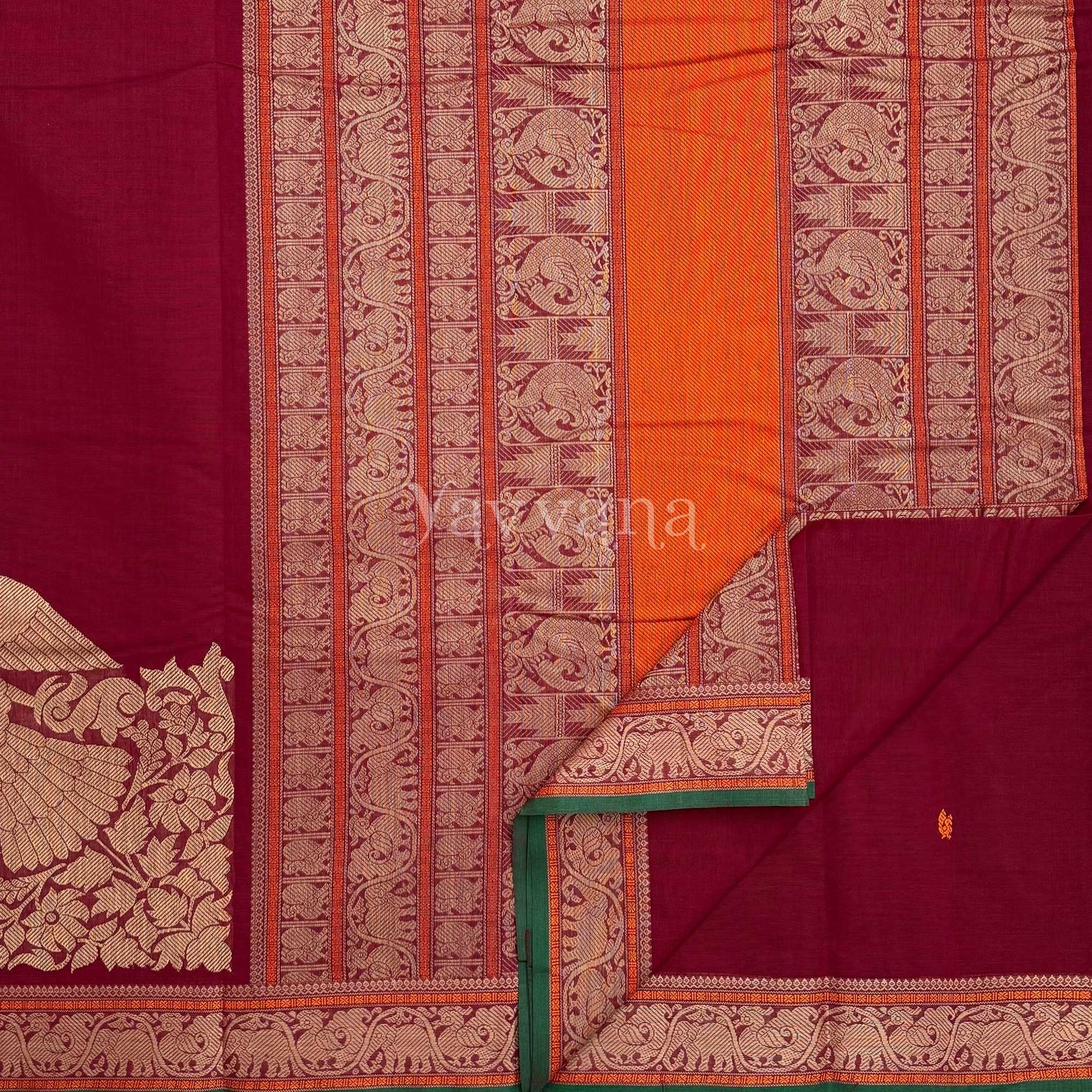 Rich Maroon Pure Cotton Saree