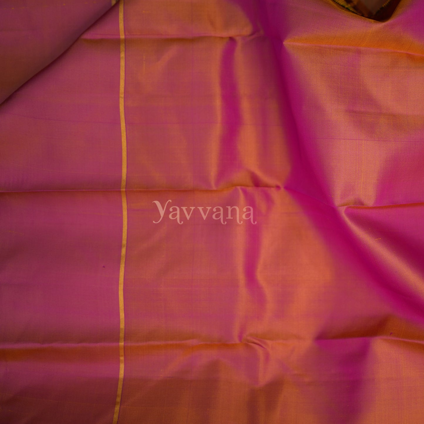 Yellow and Pink Silk Saree with Intricate Stripes