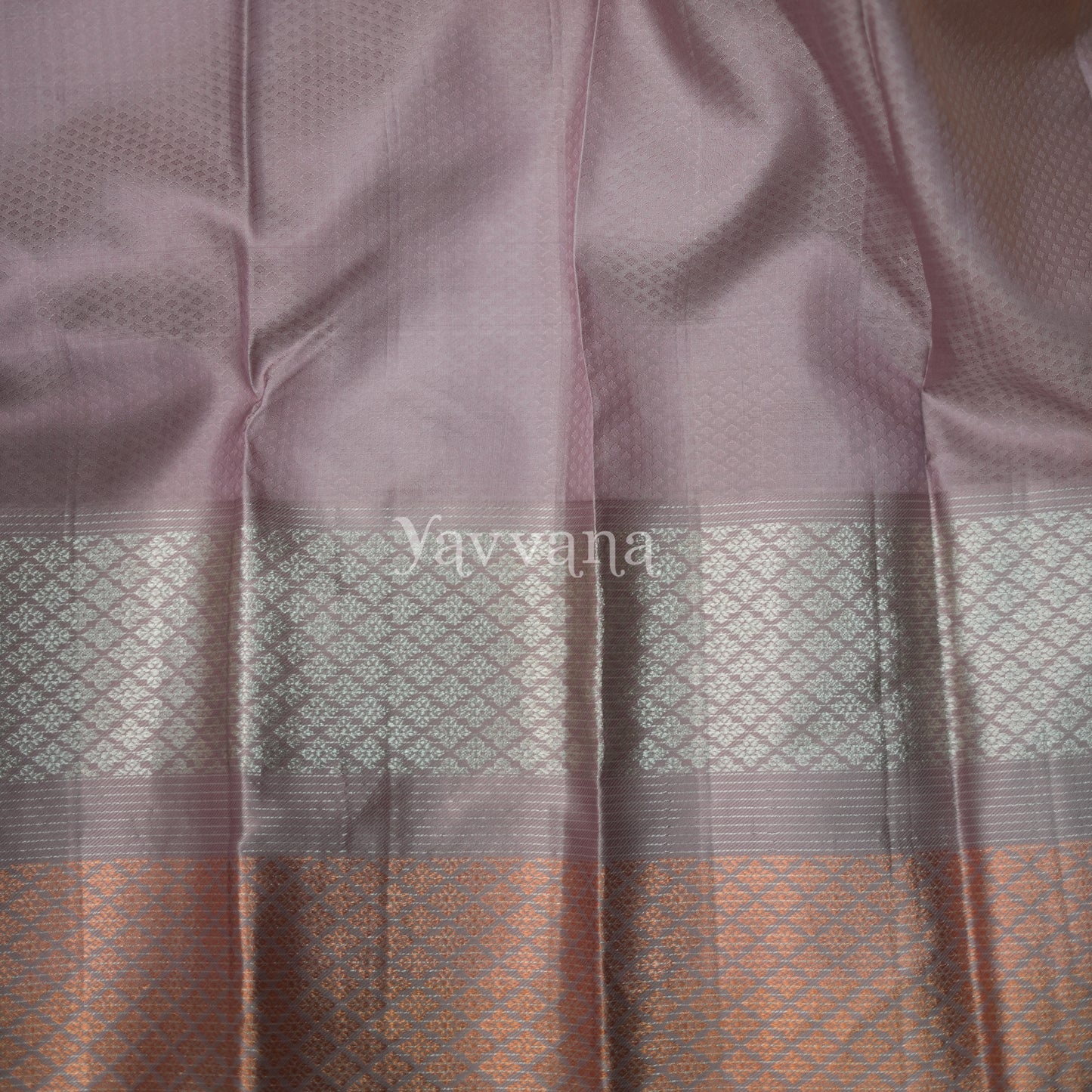 Yellow with Pastel Grey Silk Saree