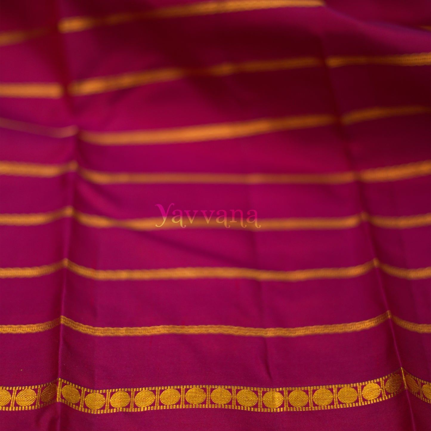 Maroon Silk Saree with Gold Zari Stripes – A Statement of Grace
