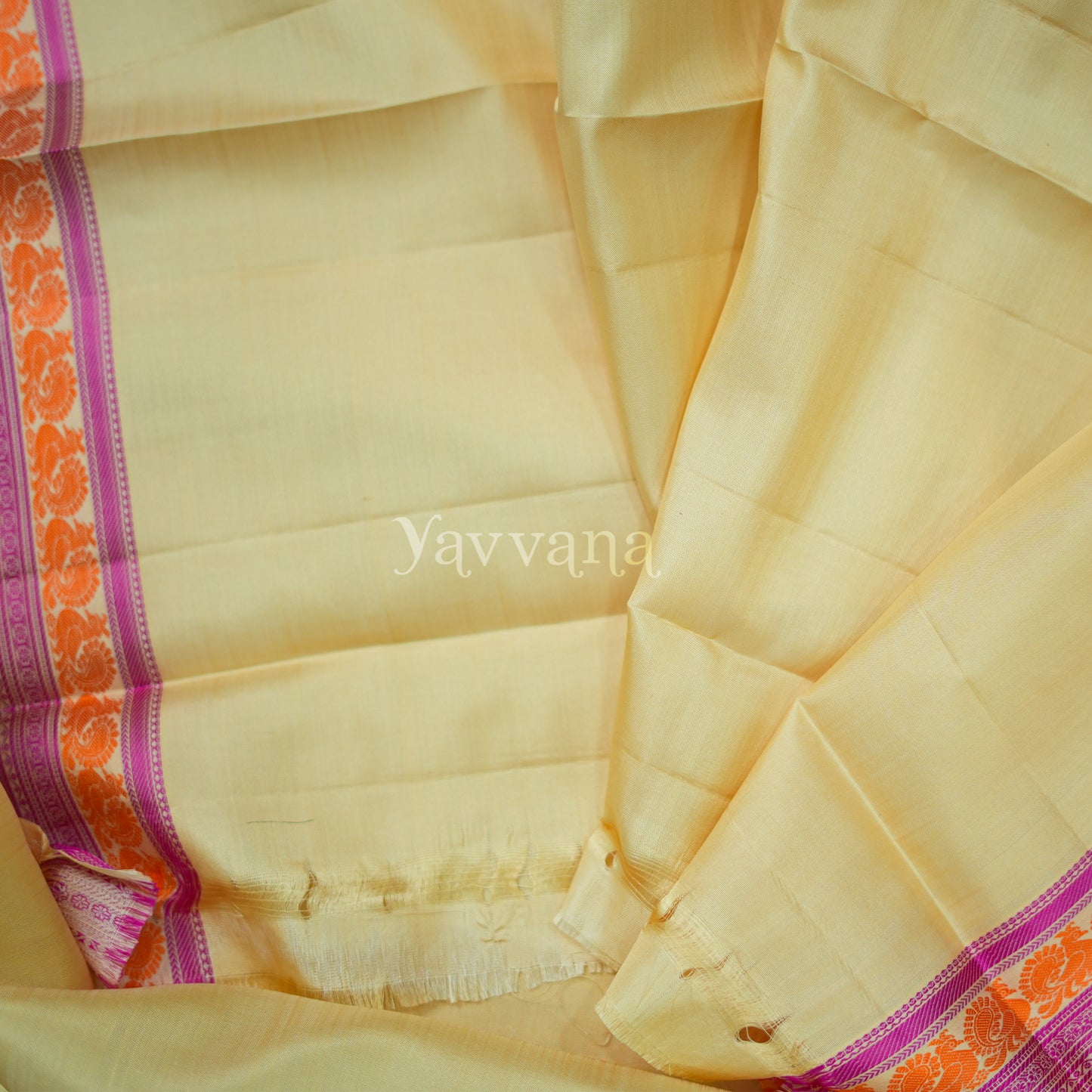 Cream Silk Saree with Pink Polka Dots and Vibrant Border – A Timeless Classic