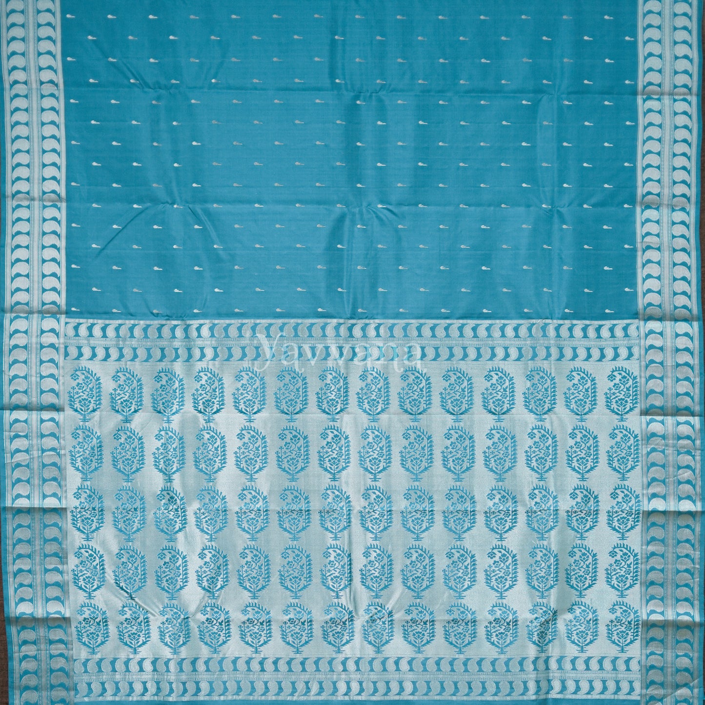 Serene Teal Elegance Silk Saree