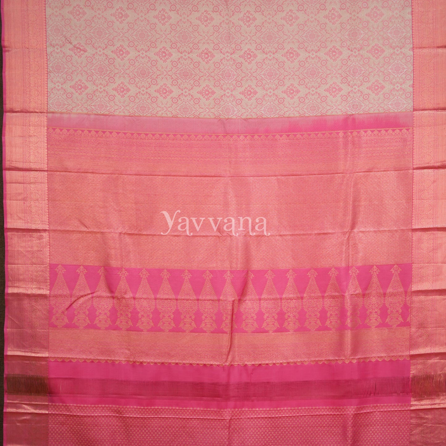 Soft Pink Silk Saree with Zari Border