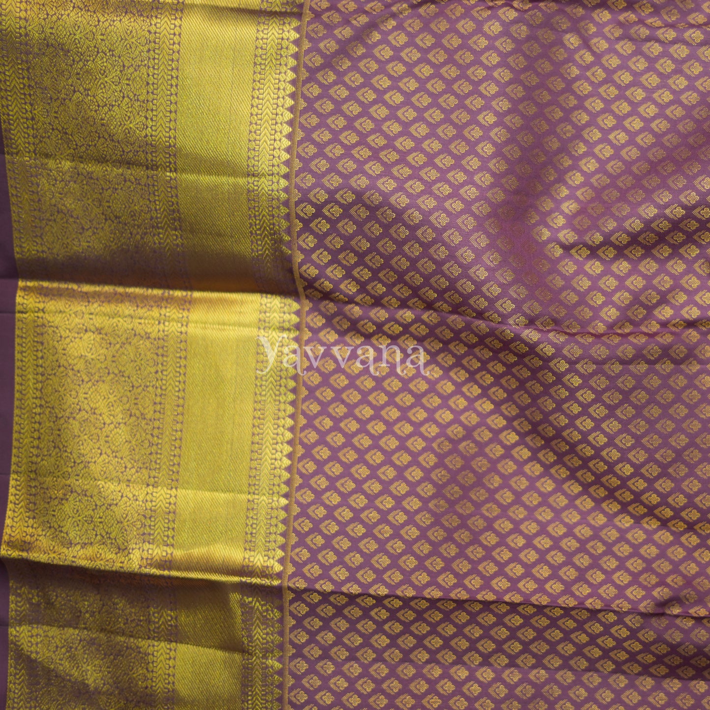 Majestic Lavender with Floral Brocade Silk Saree