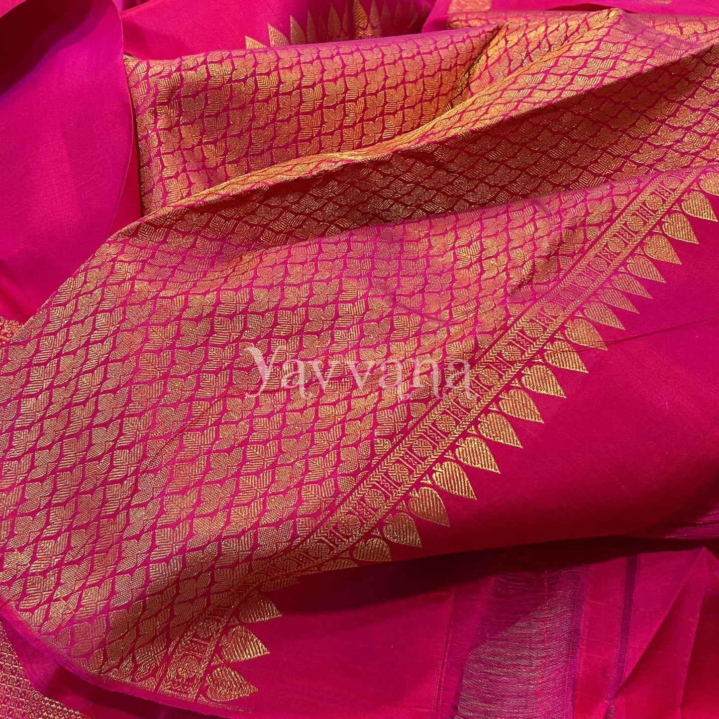 Regal Rani Pink Silk Saree with Grand Peacock Zari design