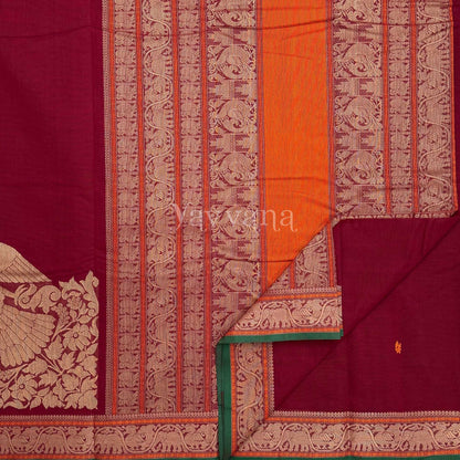Rich Maroon Pure Cotton Saree