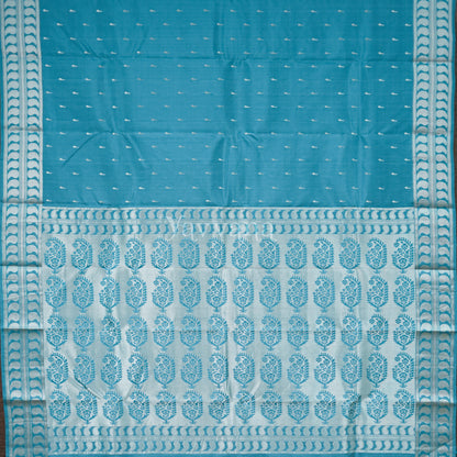 Serene Teal Elegance Silk Saree