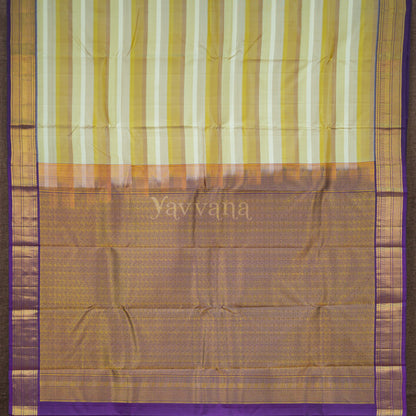 Hues of beige Silk saree with Violet Border