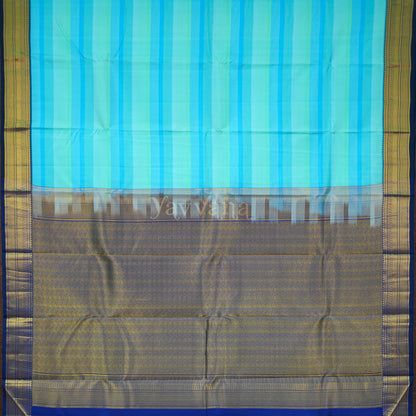 Ocean Breeze Silk Saree with Navy Zari Border – A Blend of Serenity and Splendor