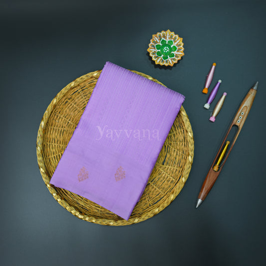 Lavender Silk Saree with Subtle Zari Motifs