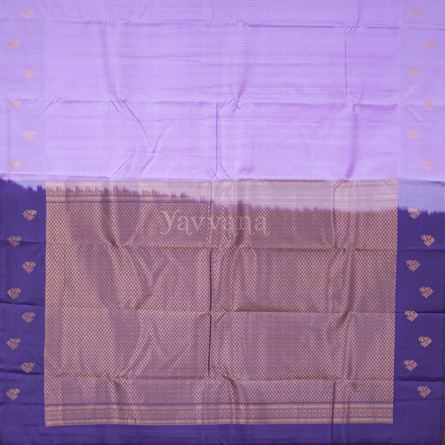 Lavender Silk Saree with Subtle Zari Motifs