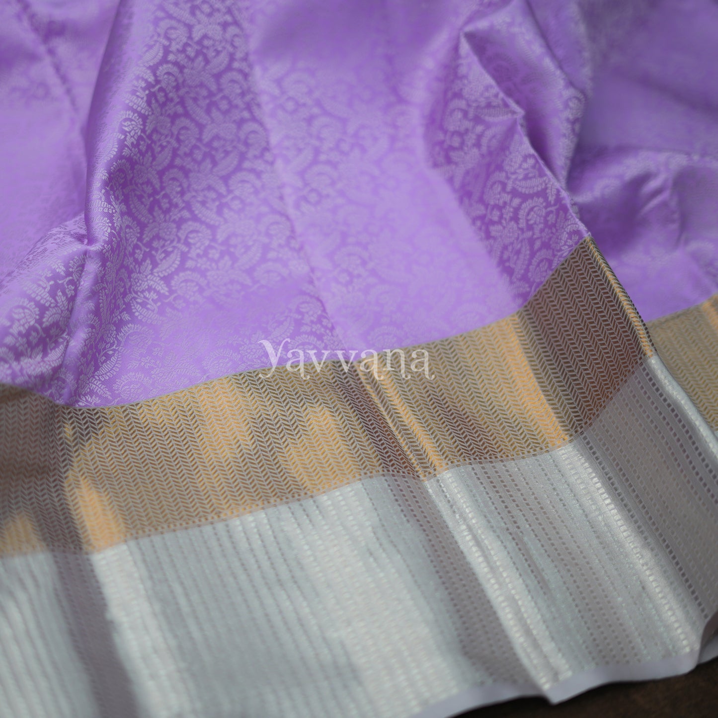 Lavender Silk Saree with Rich Pallu