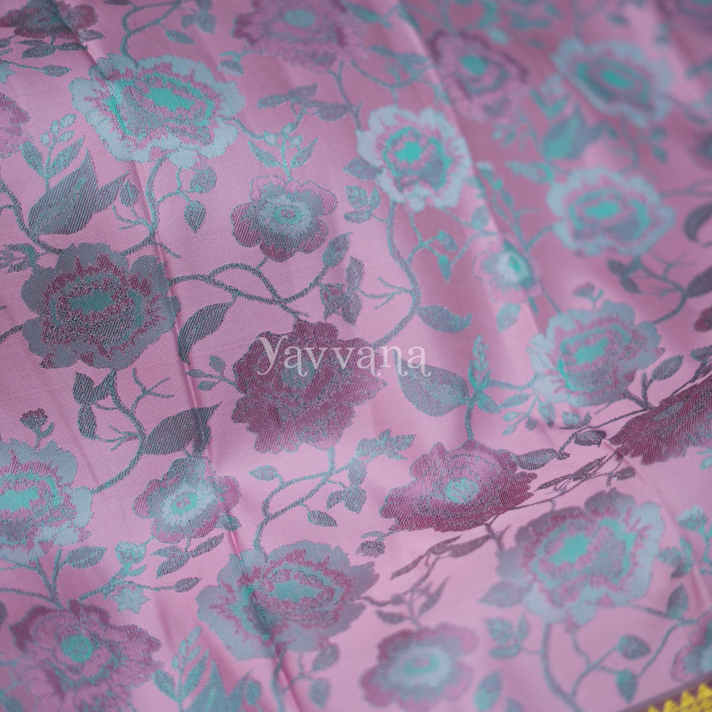 Majestic Lavender with Floral Brocade Silk Saree