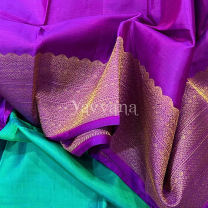 Royal Violet Silk Saree with Intricate Gold border