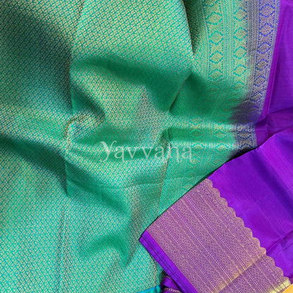 Royal Violet Silk Saree with Intricate Gold border