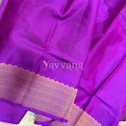 Royal Violet Silk Saree with Intricate Gold border
