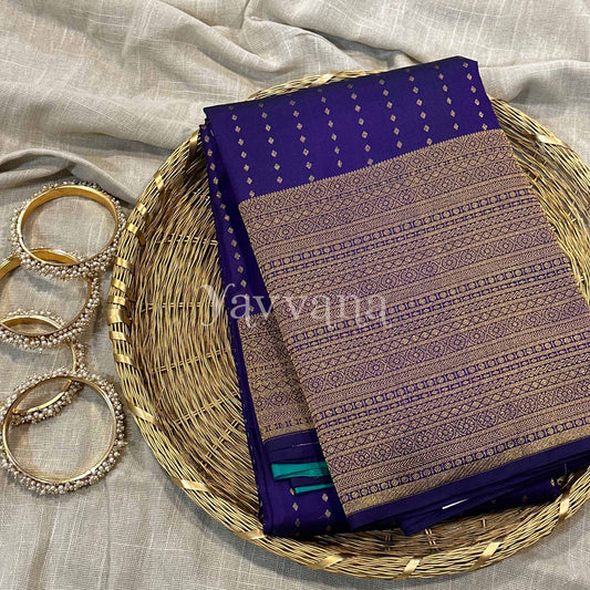 Elegant Midnight Blue Soft Silk Saree